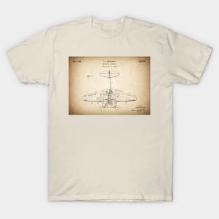 Military Airplane - 1939 Burnelli Patent Drawing - S T-Shirt